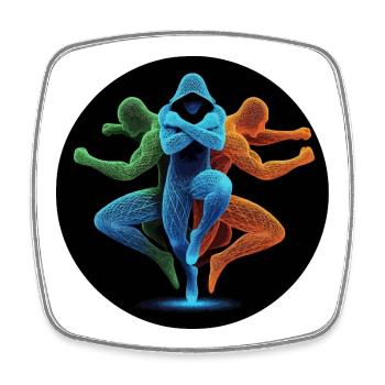 Colorful trinity - Square fridge magnet - white - Front