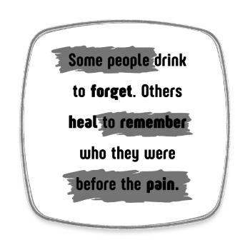 Heal To Remember design - Square fridge magnet - white - Front