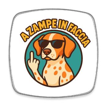 With paws in the face - Square fridge magnet - white - Front