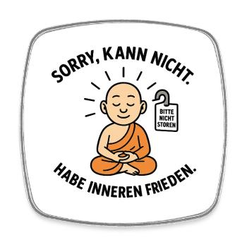 Inner Peace Monk Saying - Square fridge magnet - white - Front