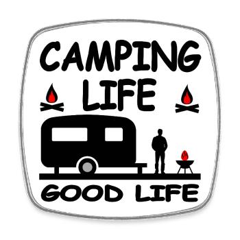 Camping - Viereckiger Kühlschrankmagnet - Weiß - Vorne