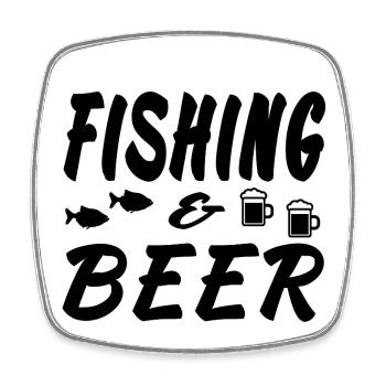 Angling - Square fridge magnet - white - Front