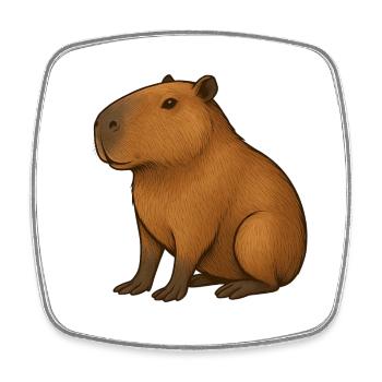 Warm Capibara Portrait - Square fridge magnet - white - Front