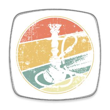 Vintage Shisha - Square fridge magnet - white - Front