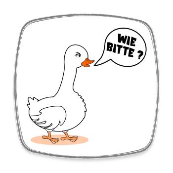 SELF-CONFIDENCE GOOSE AS PLEASE - Square fridge magnet - white - Front