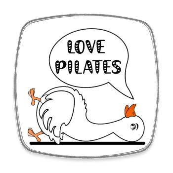 Pilates Lustige Gans - Viereckiger Kühlschrankmagnet - Weiß - Vorne