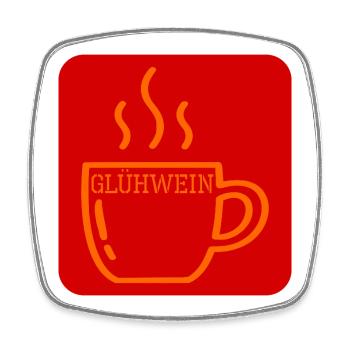 TASSE À VIN CHAUD D’HIVER - Magnet carré - blanc - Devant