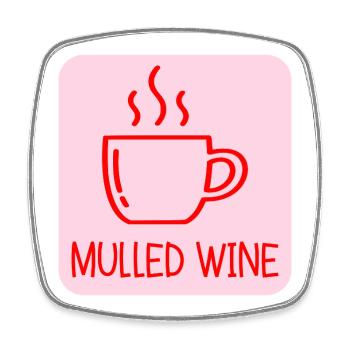 TASSE À VIN CHAUD NOËL - Magnet carré - blanc - Devant