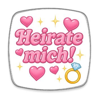 heirate mich! / y2k design - Viereckiger Kühlschrankmagnet - Weiß - Vorne