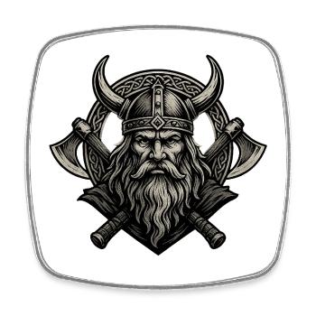 Wikinger mit Axt Odin Thor Walhalla Krieger - Viereckiger Kühlschrankmagnet - Weiß - Vorne