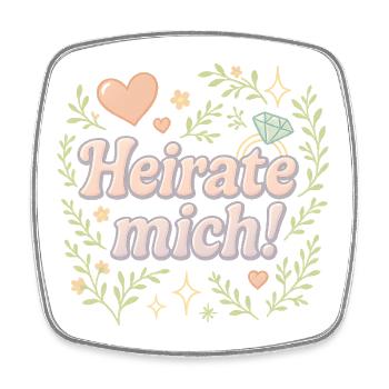 heirate mich / statement design - Viereckiger Kühlschrankmagnet - Weiß - Vorne
