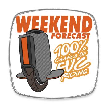 Prévisions du week-end - 100 % de chances de rouler EUC - Magnet carré - blanc - Devant