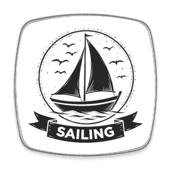 Voilier Maritim Sport - Magnet carré - blanc - Devant