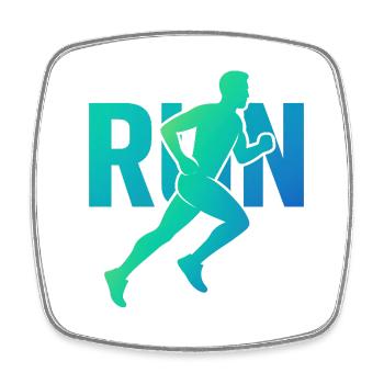Running dynamique - Magnet carré - blanc - Devant