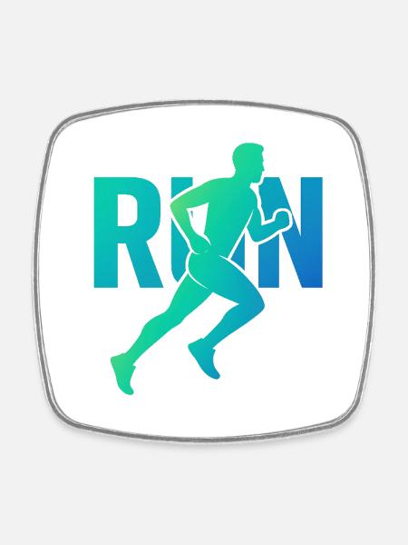 Running dynamique - Magnet carré - blanc