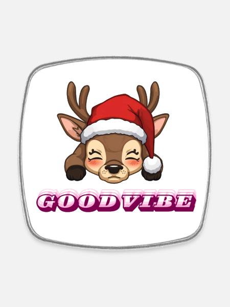 BonVibe Christmas Reindeer - Square fridge magnet - white