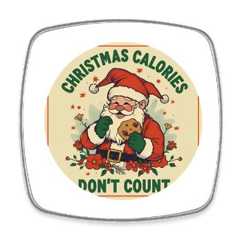 Noël Sans Compter les Calories - Magnet carré - blanc - Devant