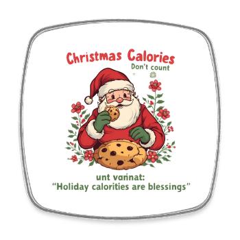 Père Noël Cookies: Calories Comptées - Magnet carré - blanc - Devant
