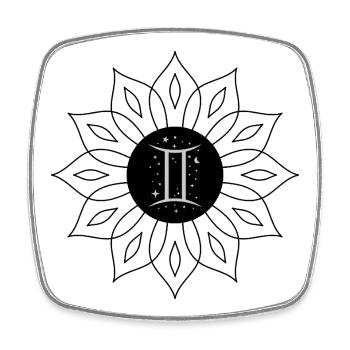 Gemini Cosmic Elegant - Square fridge magnet - white - Front