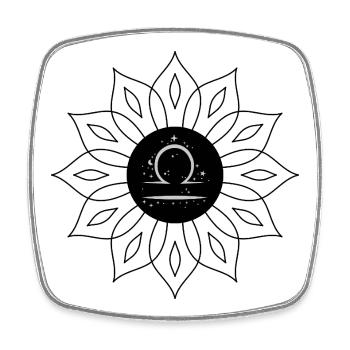 Sternenkreis auf dem Sternensee Waage - Viereckiger Kühlschrankmagnet - Weiß - Vorne