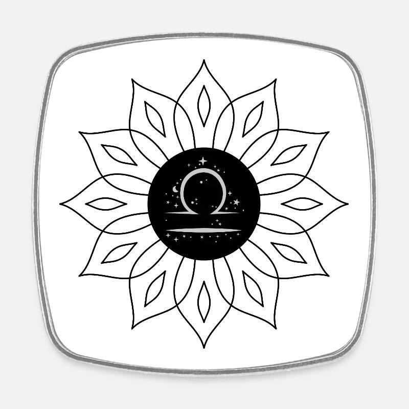 Star Circle on Starry Lake Libra - Square fridge magnet - white