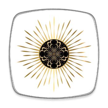 Mandala der Goldenen Sonne - Viereckiger Kühlschrankmagnet - Weiß - Vorne