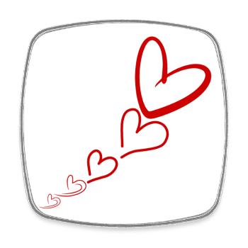 Linear Red Hearts - Square fridge magnet - white - Front