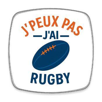 I can't I have rugby - Square fridge magnet - white - Front