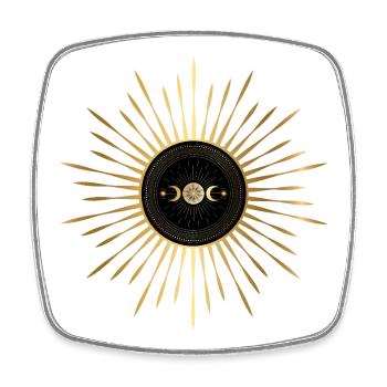 Golden Dawn, Sun and Moon - Square fridge magnet - white - Front