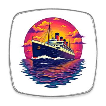 Kreuzfahrtschiff Kreutzfahrt - Viereckiger Kühlschrankmagnet - Weiß - Vorne