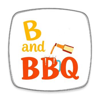 Beer and BBQ - Viereckiger Kühlschrankmagnet - Weiß - Vorne