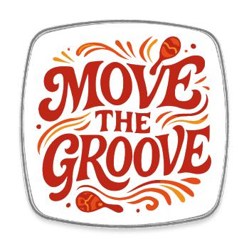 MOVE THE GROOVE Maracas: Lateinamerikanischer Rhythmus - Viereckiger Kühlschrankmagnet - Weiß - Vorne
