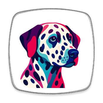 Bunte dalmatinische Pop Art - Viereckiger Kühlschrankmagnet - Weiß - Vorne