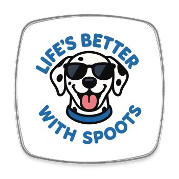 Hund Dalmatiner mit Sonnenbrille und lustigem Text - Viereckiger Kühlschrankmagnet - Weiß - Vorne