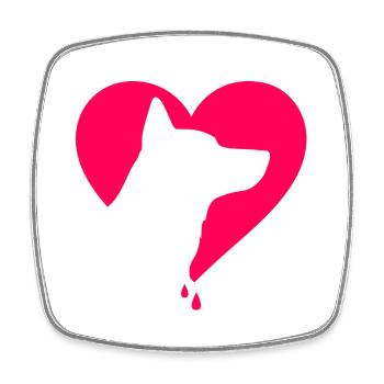  German dog Heart Pink - Viereckiger Kühlschrankmagnet - Weiß - Vorne