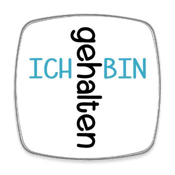ICH BIN GEHALTEN VERTRAUEN KIRCHE - Viereckiger Kühlschrankmagnet - Weiß - Vorne