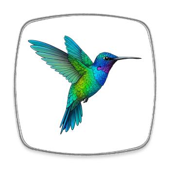 Regenbogen-Kolibri-Flug - Viereckiger Kühlschrankmagnet - Weiß - Vorne