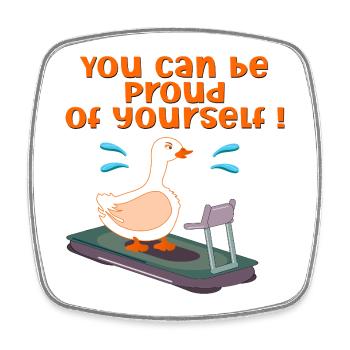 MOTIVATION BEIM GÄNSELAUFEN - Viereckiger Kühlschrankmagnet - Weiß - Vorne