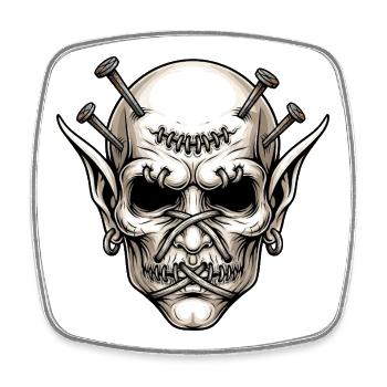 Gruseliger Dämon Halloween Monster Horror Kreatur - Viereckiger Kühlschrankmagnet - Weiß - Vorne