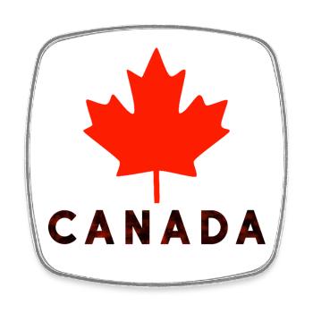 T-shirt Feuille érable rouge Canada - Magnet carré - blanc - Devant