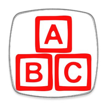 Conception contrastée de bloc ABC - Magnet carré - blanc - Devant