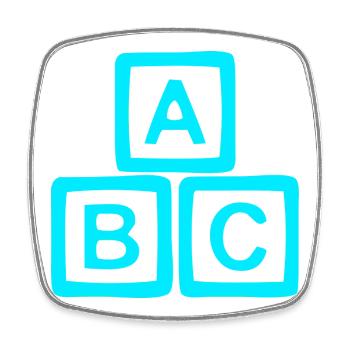 Neon ABC Block Pattern - Square fridge magnet - white - Front
