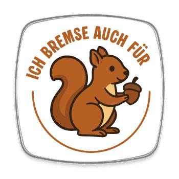 Ich bremse auch für Eichhörnchen – Tierfreund Stic - Viereckiger Kühlschrankmagnet - Weiß - Vorne