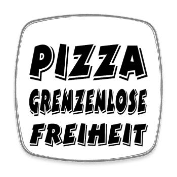 Pizza - Viereckiger Kühlschrankmagnet - Weiß - Vorne