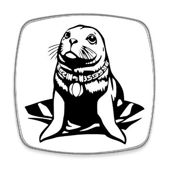 Seal Seal T-shirt Gift Northern Germany - Square fridge magnet - white - Front
