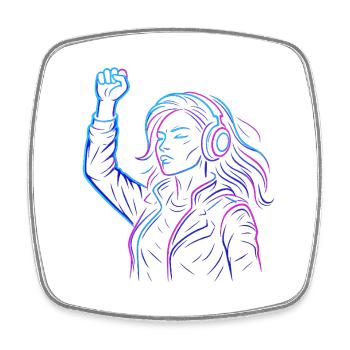 Neon Rebellion – Cyberpunk Energy Design - Square fridge magnet - white - Front