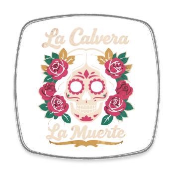 Sugar Skull Weihnachten Mann Floral  - Viereckiger Kühlschrankmagnet - Weiß - Vorne