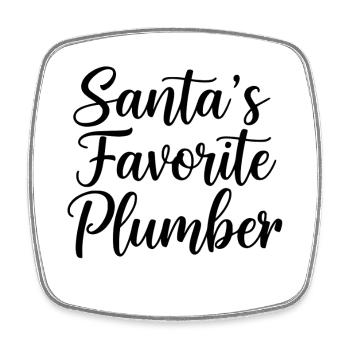 Santa's Favorite Plumber - Viereckiger Kühlschrankmagnet - Weiß - Vorne