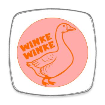 ABSCHIED LUSTIGE GANS - Viereckiger Kühlschrankmagnet - Weiß - Vorne
