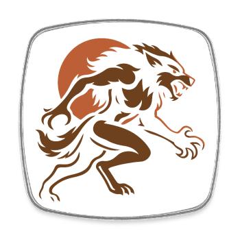 Brauner Wolf im Sturm - Viereckiger Kühlschrankmagnet - Weiß - Vorne